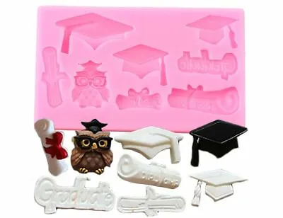 $10.48 • Buy DIY Graduate Silicone Molds Owl Bachelor Cap Mold DIY Cake Tools Chocolate Mould