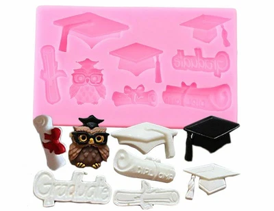 $10.56 • Buy DIY Graduate Silicone Molds Owl Bachelor Cap Mold DIY Cake Tools Chocolate Mould