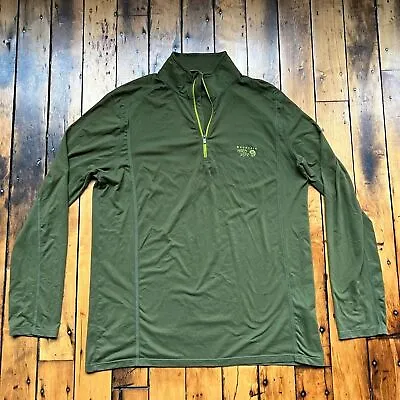 Mountain Hardware Men’s Large Green Stretch Performance Base Layer 1/4 Zip • $25