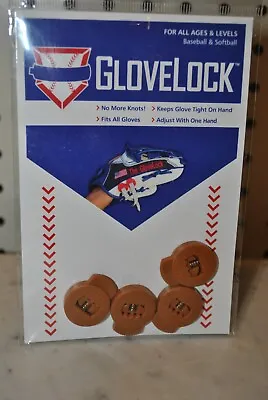 New GloveLock 4-Pack Baseball Softball Glove Lace Locking Clips - Horween Tan • $11.10