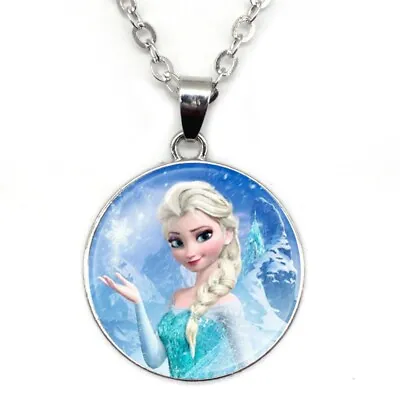 Stunning Gem Glittering Frozen Disney Elsa Snowflake Necklace Pendant Gift • £2.58