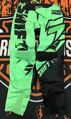 SHIFT- MX Motorcycle Riding Pants Green/Black Size 30 Men  • $37.77