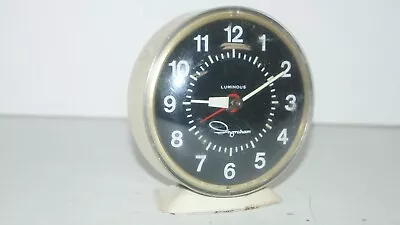 Vintage INGRAHAM LUMINOUS USA Wind-up Glow In Dark Desk Alarm Clock - NIce • $0.99