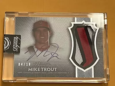 Mike Trout 2017 Topps Dynasty On Card Auto/3-color Patch #04/10 **angels** • $500