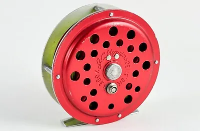 Vintage JC Higgins Model 312.31130 Fly Reel Made In USA Red Beautiful Clean! • $55