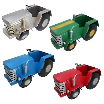 Tractor Planter Flower Pot Garden Metal Ornament Farm Home House Herbs Plant • £30.53