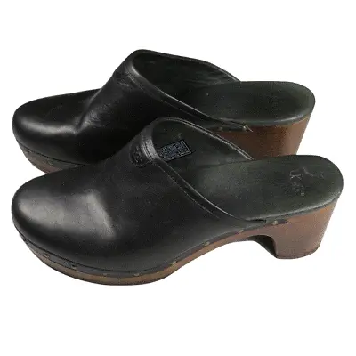 UGG Abbie Womens Clogs Shoes 11 Leather Wood Platform Casual Slip-On Fashion  • $25.45