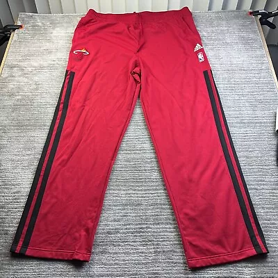 Miami Heat Adidas Pants Mens 2XL XXL Red Warmup NBA Basketball • $30