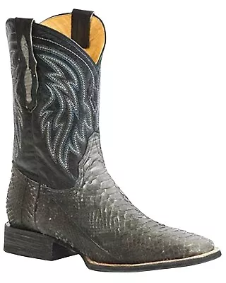 Roper Men's Peyton Exotic Python Western Boot - Square Toe Grey 9.5 D • $319.99