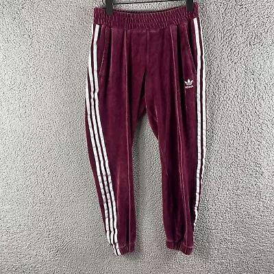 $39.90 • Buy Adidas Womens Pants 6 XS Red Velvet Track Elastic Originals Pockets Exercise A1