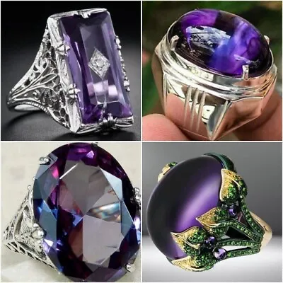 $2.08 • Buy Fashion Women 925 Silver Ring Jewelry Cubic Zircon Wedding Ring Sz 6-10