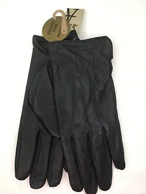 Accessorize Leather Gloves Black Size Medium/ Large Christmas Gift • £20