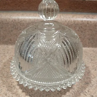 $17.98 • Buy Stunning Pressed Glass Early American Cheese/Butter Keeper Vtg Domed Dish