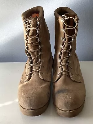 USA BELLVILLE Desert Military Combat Boots Tan Leather Steel Toe Size 9.5 XW • $39