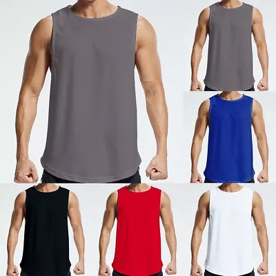 Men's Summer Gym Workout Fitness T Shirt Slim Tops Undershirt Tank Top • $19