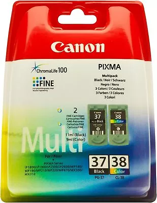 Canon PG37/ CL38 Ink Cartridge Bundle Pack - Black/Colour Black  • £42.75