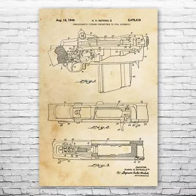 M14 Rifle Patent Poster Print 12 SIZES Soldier Gift Rifle Blueprint Marine Gift • $42.95