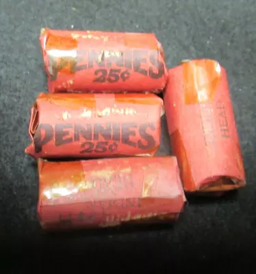 Very Old Vintage Indian Head Penny Half Roll/lot Sealing Tape Is Yellow From Age • $75