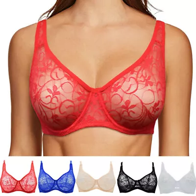 $13.19 • Buy Uppadded Bra Womens Bras See-through Ultra Thin Lingerie Underwired Brassiere BH