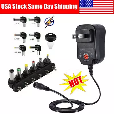 Universal Adjustable Voltage Power Supply AC/DC Adapter 30W Charger + 6 Tips • $10.12