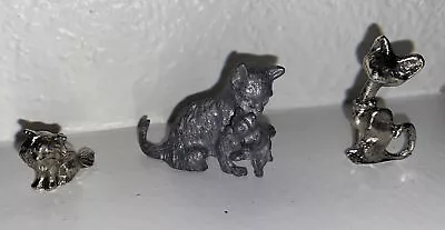 Vintage Miniature Metal Figurine Animal Cat Duck Bear Dog Hawk Owl Choice • $18