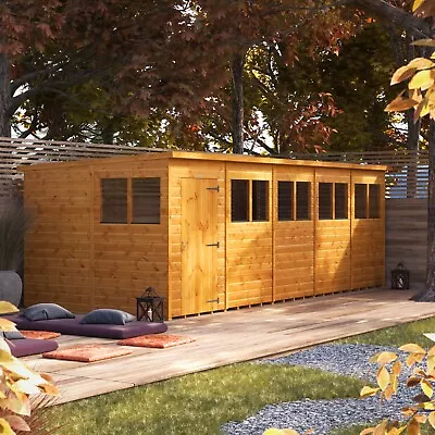 Shed | Power Pent Garden Sheds | Wooden Workshop| Sizes 16x4 To 20x8 • £1349