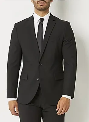 Suit Jacket J. Ferrar Ultra Comfort Mens Stretch Fabric Classic Fit Black 44 Reg • $29.97