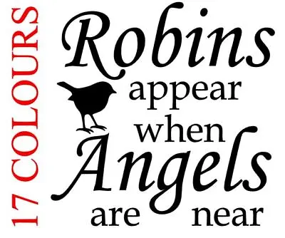 £3.99 • Buy Robins Appear When Angels Are Near Vinyl Decal Sticker Bauble Christmas Glass