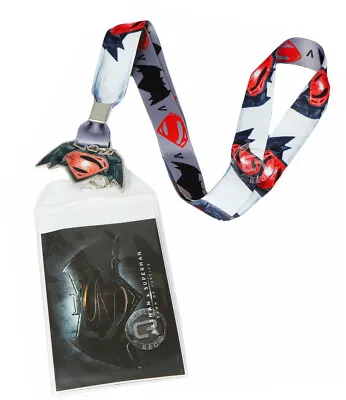 $8.99 • Buy Batman V Superman Dawn Of Justice Logo Lanyard With ID Holder & Charm Official