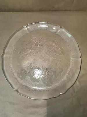 Vintage Mikasa 13’ Frosted Glass Platter With A Floral Design • $24.13