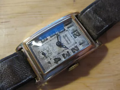 Roamer Standard Art Deco 1920's Cartier Tank Style Vintage Mechanical Mens Watch • $68.45