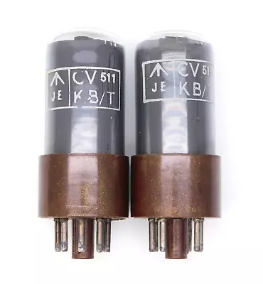 Pair TUNGSRAM KB/T CV511 6V6GT Grey Glass Valves Tubes NOS (V13) • £80