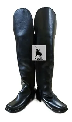 Men's Civil War Shoes Knee Flap Leather Long Boots • $100