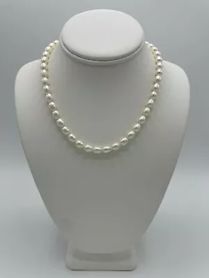 Cultured Pearl Necklace With Sterling Silver Clasp 18 Inch 7 Mm 31.2g • £22.45