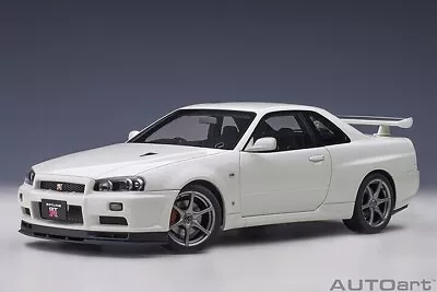 AutoArt 77406 NISSAN SKYLINE GT-R (R34) V-SPEC II 1:18 Auto Art WHITE PEARL RHD • $183.60