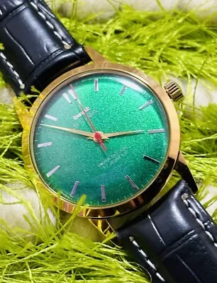 Hmt Sona Green Dial Hand Winding Men's  17 Jewels Vintage Working Wrist Watch • $34.99