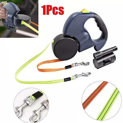 Duplex Double Dog Coupler Twin Lead Two Pet Dogs Collar Walking 2 Way Leash Walk • £20.99