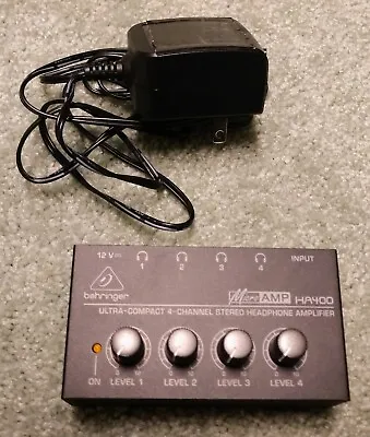 TWO Used Behringer Micro AMP HA400 Ultra Compact 4 Channel Stereo Headphone Amps • $55