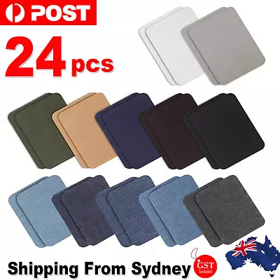 24x Assorted Iron On Denim Fabric Mending Patches Repair Kits For Denim Jeans AU • $10.88