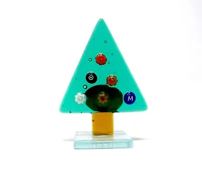 Signed Italian Murano Glass Millefiori Festive Green Figure With Label • £9.99