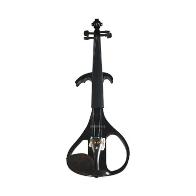 Zest Violins 4/4 Black Stylish Electric Silent Violin Finger Chart Package Deal. • £134.99