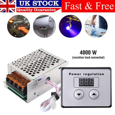 £12.99 • Buy 4000W 220V Variable Voltage Controller Control For Fan Speed Motor Dimmer Stock