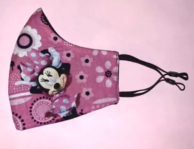 Minnie Mouse Facemask For Kids Reversible Adjustable Disney Facemask Pink • $12.50
