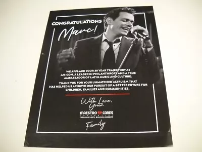 MARC ANTHONY 30-Year Trajectory As An Icon 2-sided 2021 Promo Poster Ad • $9.95