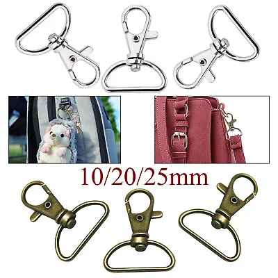 Metal Clasp Lobster Swivel Trigger Clip Snap Hooks Leather Purses Bag 10/20/25mm • £3.45