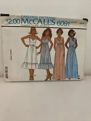 VTG 70's McCall's Sewing Pattern 6091 Misses Prairie Dress Size S 10-12 Uncut • $10