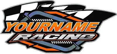 Custom Your Name Racing Decals Trailer Truck MX ATV Race Car Go Kart Sprint IMCA • $19.99