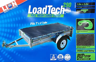 Lion Loadtech Full Mesh Cargo Cover 7' X 4' Trailer Load Net 2.2m X 1.5m • $119.99