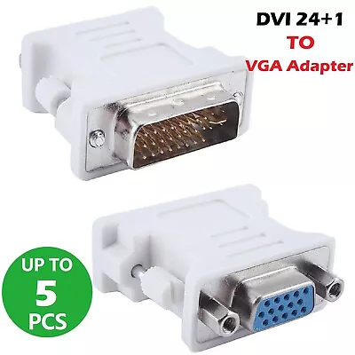$7.99 • Buy 1 Pin DVI-D Male 24+1 Pin VGA Female To 15 Converter Adapter Video For Laptop PC