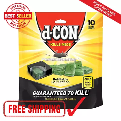 D-Con Kills House Mice 1 Refillable + 20 Refill Bait Blocks Indoor/Outdoor Use • $24.95